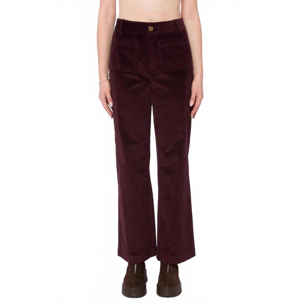 NEW VELVET HEART becker high rise flare jeans in deep plum